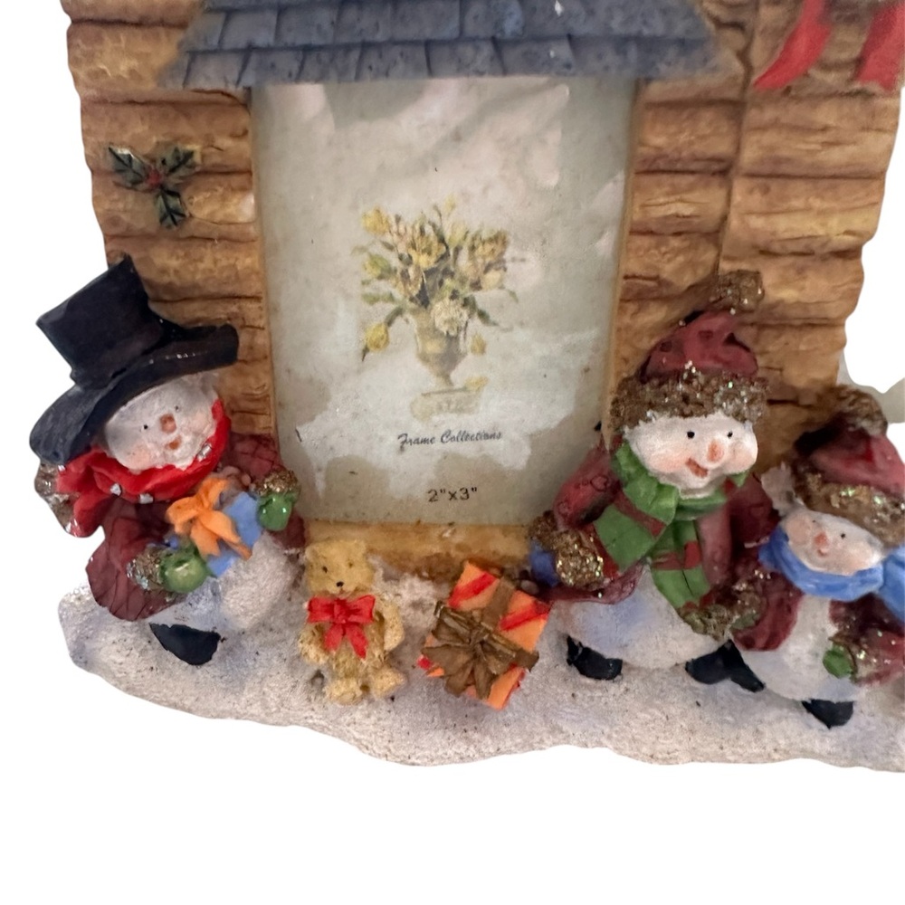 Christmas Holiday Picture Frame Free-Standing Snowman 2x3 / 3.5x5 Frame Decor - Picture 5 of 6